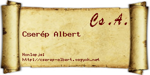 Cserép Albert névjegykártya