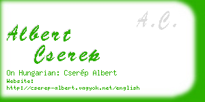 albert cserep business card